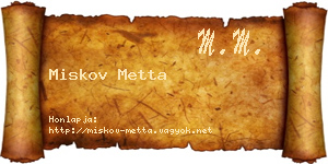 Miskov Metta névjegykártya